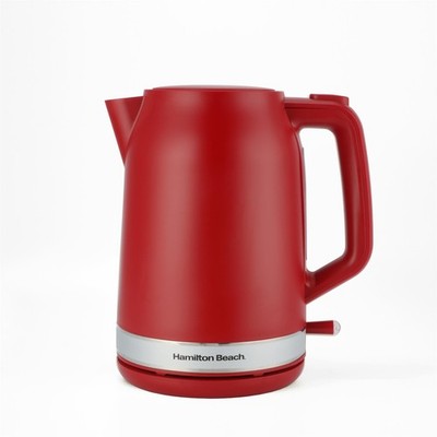 Hamilton Beach Wasserkocher, Ella, 1,7 l, Boil Dry Wasserkocher - Rot 