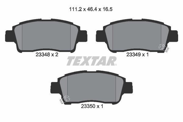 Plaquettes de frein Textar 2334803 pour étrier de frein à disque OE 0446552030