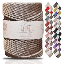 , Premium Polyester Macrame Cord 5mm x 104 Yards 311 feet 5mm 1 Skein Mink