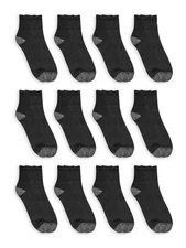 Socks  Ankle Athletic Everyday 12 Pack Men's Big and Tall Whit/Grey/Black