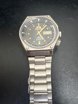 Orient SK Crystal Automatic Watch 22 Jewels Day Date Silver