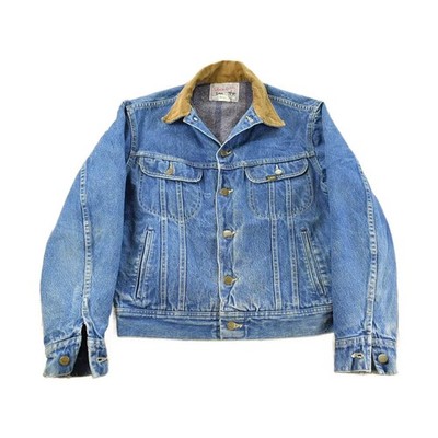 Vintage 1970s Lee Storm Riders Blanket Lined Denim Jean Trucker Jacket Men's Sma