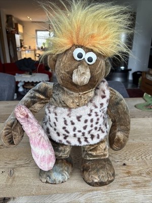 Vintage Plüschtier Chosun 1992 Trolio Höhlenmensch Caveman Rare Troll 42cm Stoff