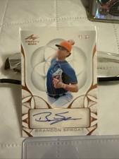 2024 Leaf Trinity Rookie RC Bronze AUTO SP #70/99 Brandon Sproat (Milwaukee)