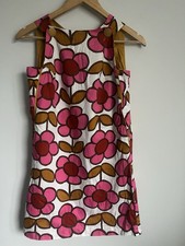 Vintage Horrockses Fashion 60s mod Style Flower power pinafore Mini Dress- 12
