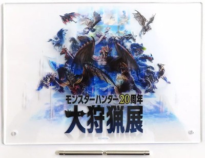 Monster Hunter 20th Acrylic Art Panel Key Visual Stand 25.7cm x 18.2cm