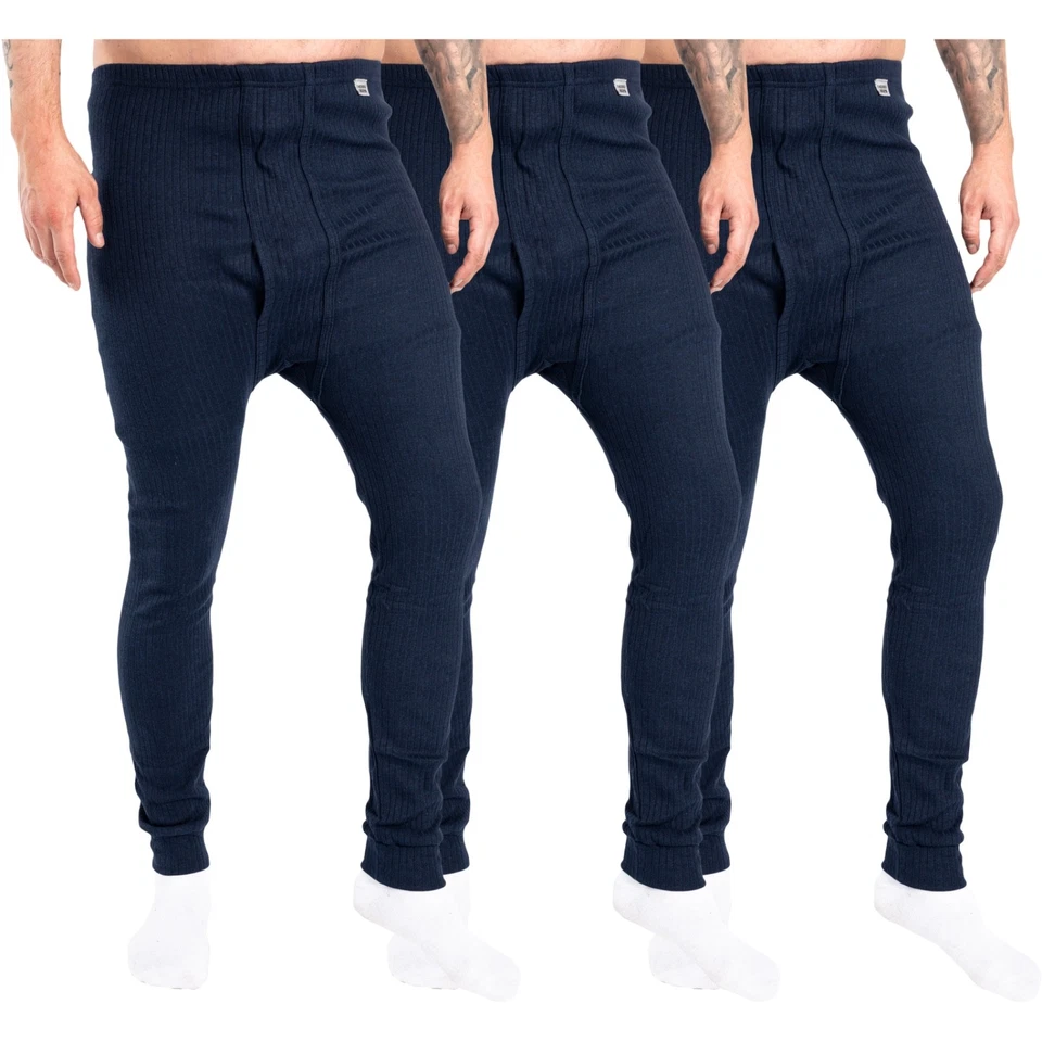 Herren Thermo lange Unterhose 3er Pack Thermowäsche Unterwäsche Baumwolle Set - Bild 4 von 4
