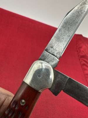 Vintage Case XX USA 6249 Red Bone 10 Dot Copperhead Knife Toter