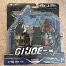 G I GI JOE  50TH ANNIVERSARY STEEL BRIGADE  & IRON GRENADIER  2-PACK FIGURE