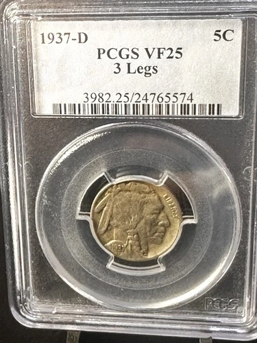 1937-D 3 Leg Buffalo VF25 PCGS