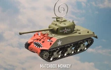 1952 USA Sherman M4 Tank Korean War WWII Custom Christmas Ornament Red Devils