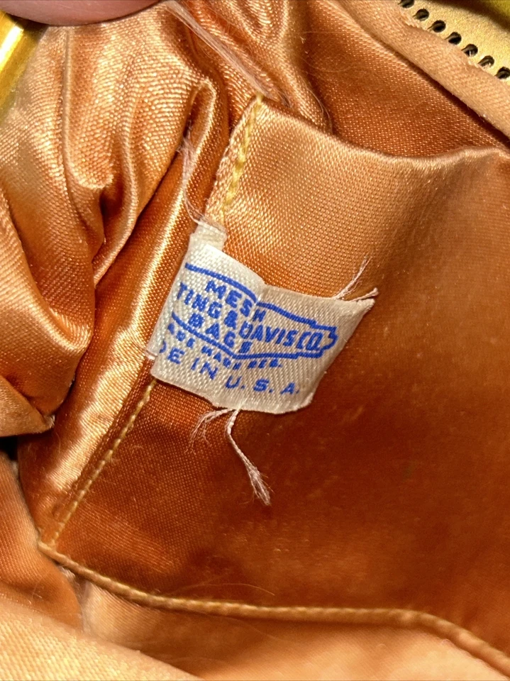 VINTAGE Whiting & Davis Preto Malha Noturna Frisada Clutch / Bolsa / Bolsa - Imagem 4 de 4