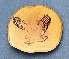 Eagle Landing Belt Buckle Wood Burning Design Patriotic American READ