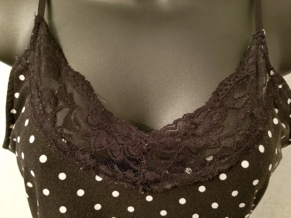 Camisa Top Blusa Joe Boxer Mujer Talla M Mediana Negra Blanca Lunares Foto 3 de 4