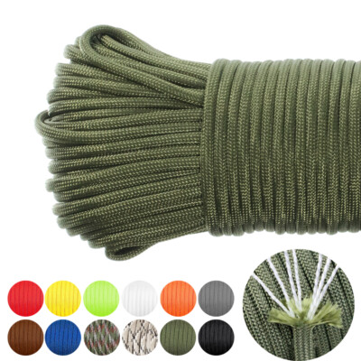 Nylon Paracord Parachute Cord Rope 550 Mil Spec Type III 7 Strand 50FT-1000FT
