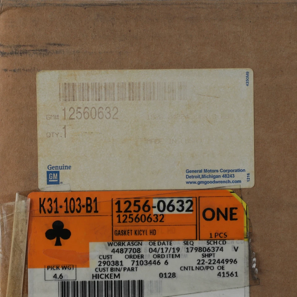 Junta de culata lateral izquierda genuina GM 1993-1999 Cadillac con perno 12560632 Foto 3 de 3