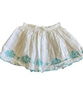 Janie and Jack White Suite Retreat Damask LINEN Skirt Size 5