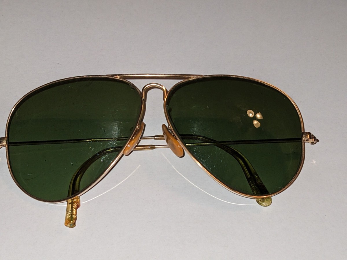 Vtg WWII 40s B&L Ray Ban 1940s Aviator Sunglasses 1/10 12k Vtg WWII 40s B&L Ray Ban 1940s Aviator Sunglasses 1/10 12k