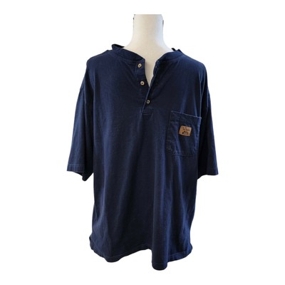 Short Sleeve Shirt 3 Button Henley Navy 