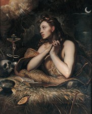 Tintoretto - Penitent Magdalene Giclee Fine Art Print on Canvas Wall Decor 48"