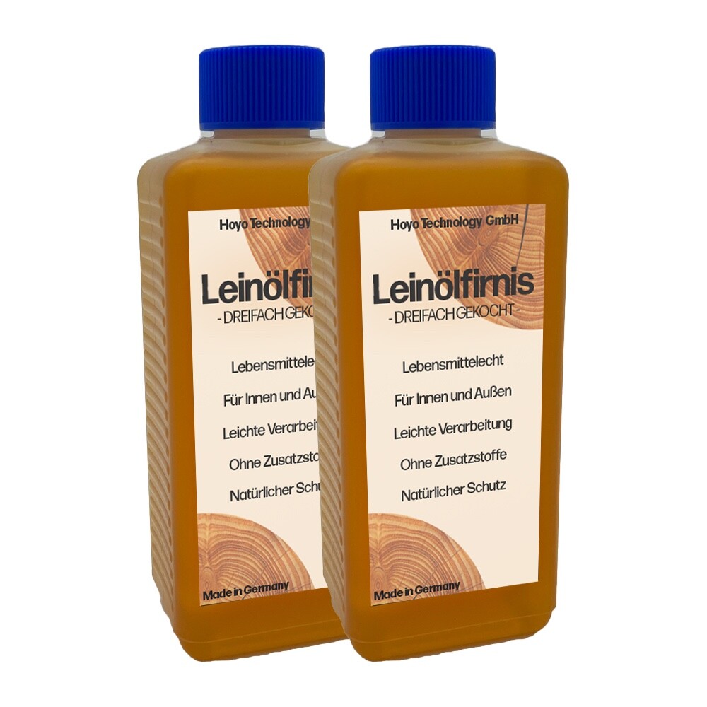 2 x 250 ml Leinöl Firnis Holzöl Holzschutz Holzpflege dreifach gekocht