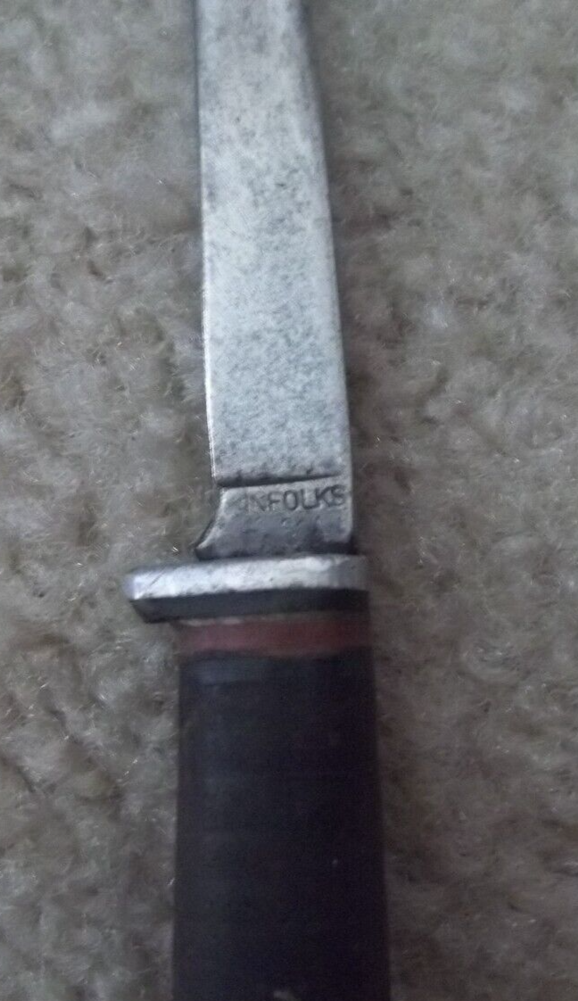 Vintage Kinfolks 333 Leather Handle Bird & Trout Hunting Knife with