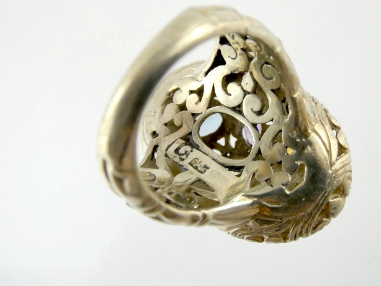 Designer Sterling Silver Multiple Gemstone Statem… - image 7