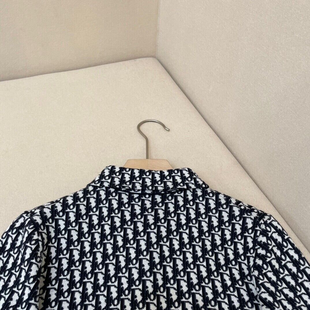 Dior Oblique Cotton Jacquard Shirt Long Sleeve Size: (S . M Dior Oblique Cotton Jacquard Shirt Long Sleeve Size: (S . M