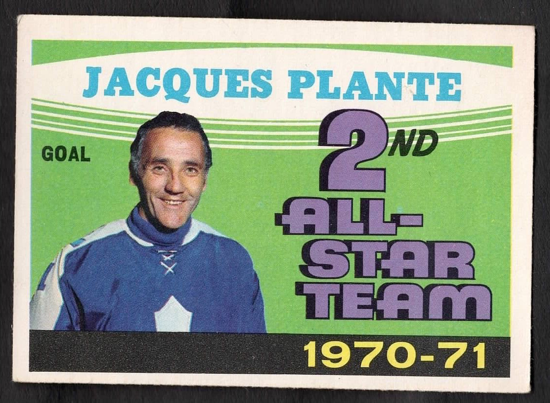 1971-72 Jacques Plante O-Pee-Chee Hockey 2nd Team All-Star Maple Leafs #256 Ex