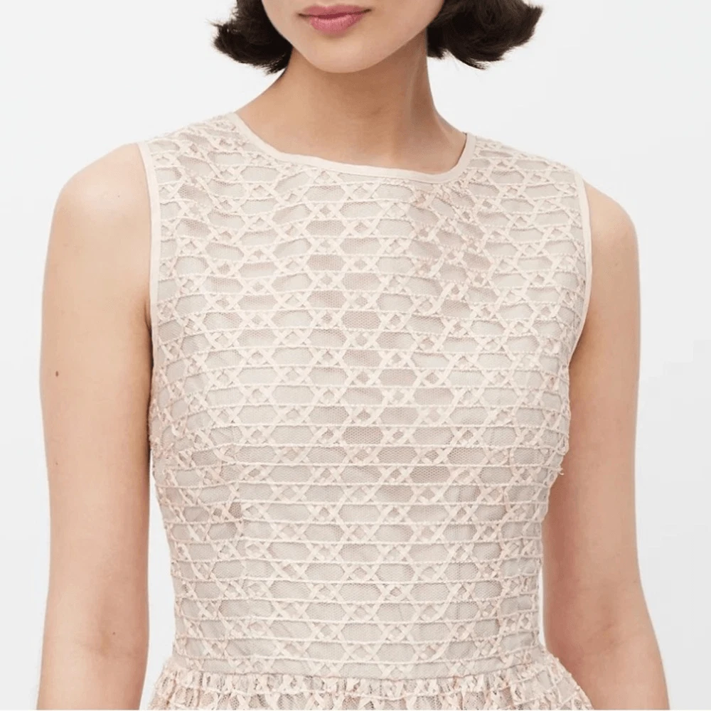 Abito A Line Rosso Valentino Rosa Nastro Maglia Taglia 2 Rosa Blush Nuovo con etichette