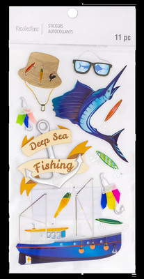 Recollections DEEP SEA FISHING Stickers Ocean Boat Ship Anchor Tackle Rod Bait
