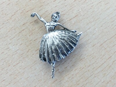 VINTAGE SILVER BALLERINA BROOCH PIN 1950 UK