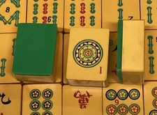 Two  Vintage Green Wafer Mah JONG Jongg TILES  Your  Pick