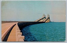 Postcard Twin Spans Sunshine Skyway Bridge Over Tampa Bay Florida Sun Coast FL