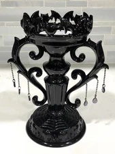 Bath & Body Works Halloween Black Purple Bat Candelabra Candle Pedestal Holder