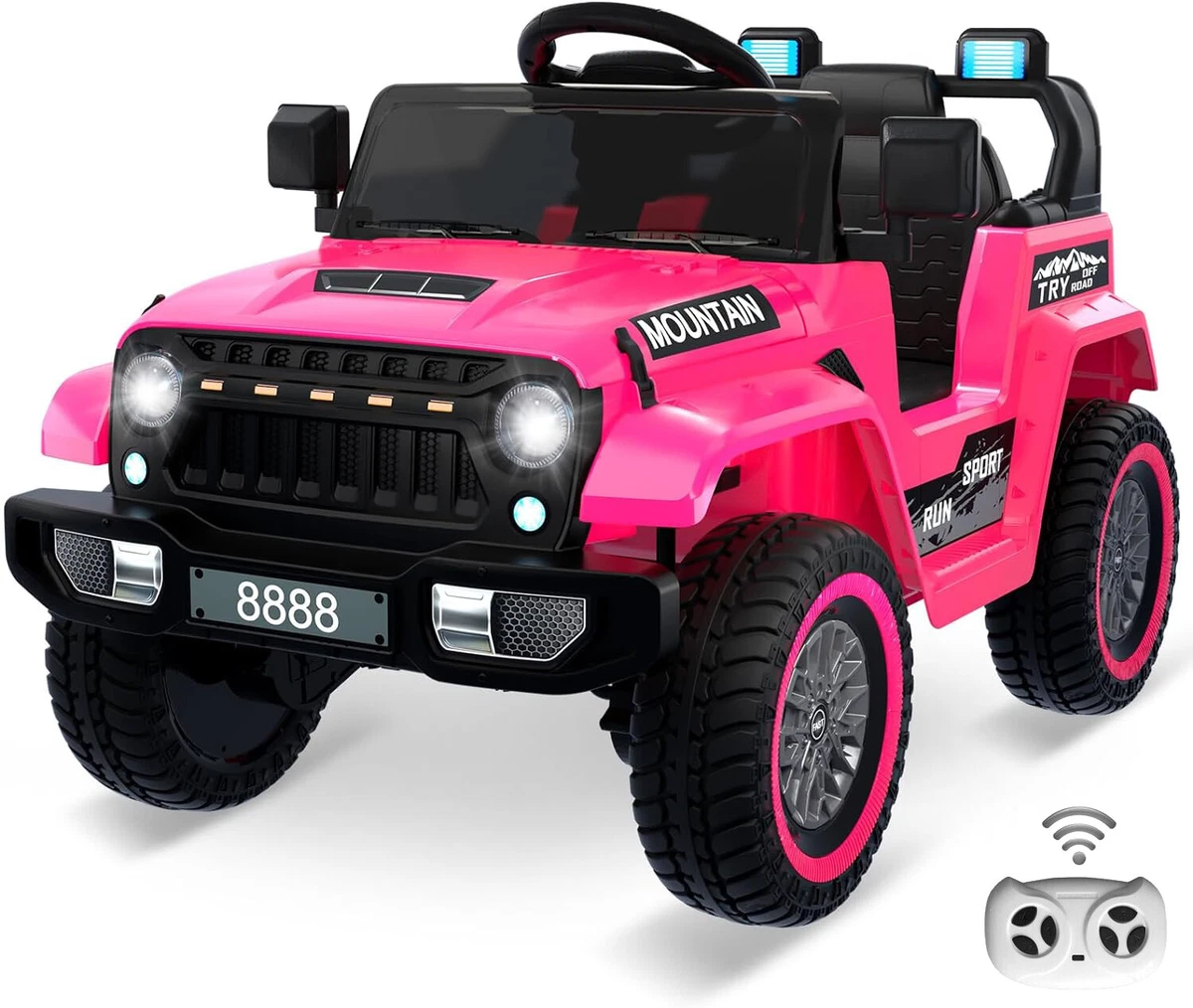 Pink motorized jeep sale