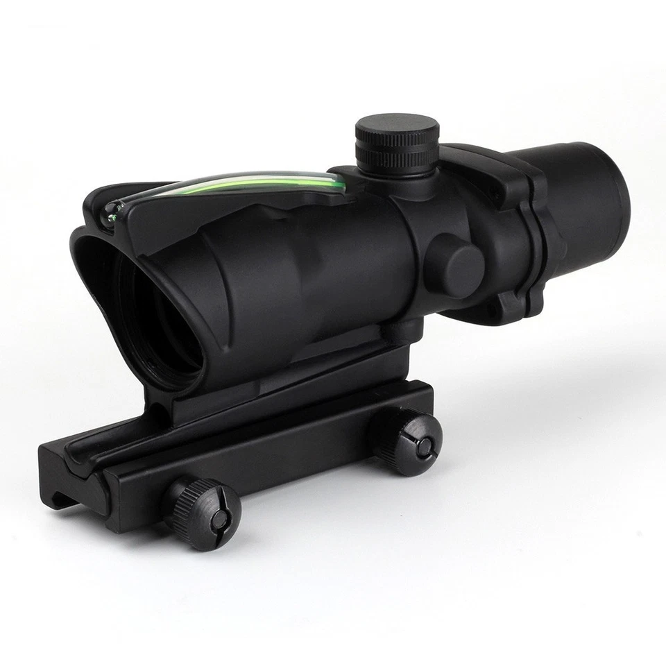 4X32 ACOG Fiber Green Illuminated Etched Reticle Rifle Scope w/20mm Rail Mount - Image 3 of 4