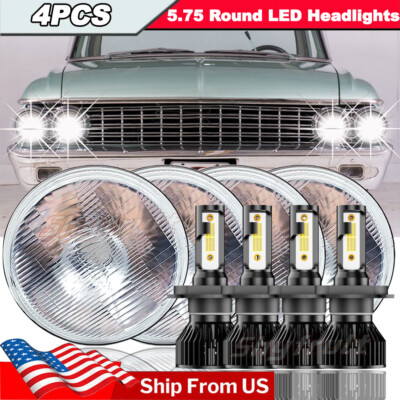 4-Pack 5.75-Inch Round LED Headlights Upgrade For Ford Galaxie 500 (1962-1974)