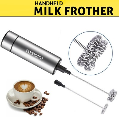 Electric Coffee Beater Handheld Shake Mixer Single Double Whisk