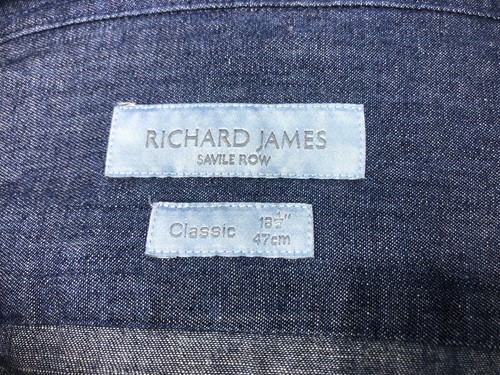 RICHARD JAMES Cotton Denim Shirt, UK:18,5, EU:47, UVP:225£! Neu & unbenutzt - Bild 7 von 11