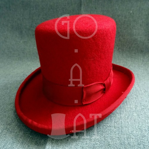 CLASSIC Wool Felt Women Mini Top Hat Party Fascinator Formal Occasions | Red - Picture 2 of 6