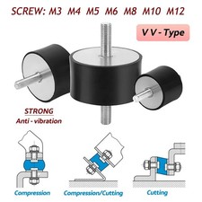 4 Stuks Rubberen Trillingsdempers M3-M5 – Silentblokken Voor Compressoren, Motoren En Pompen – Anti-vibratie En Geluidsisolatie
