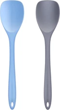 Silicone Spatula Spoon 2-Pack, Rubber Spoonula set Heat 11", blue / grey 