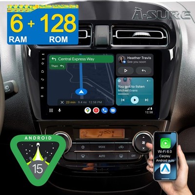 8-Kern 6+128GB Android15 Autoradio GPS Navi Für Mitsubishi Space Star 2012-2023