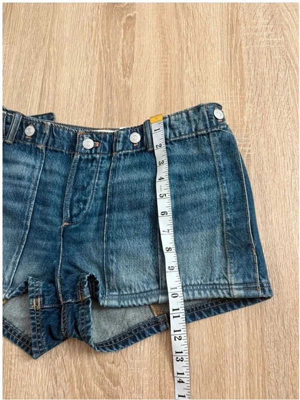 Free People UK 10 We The Free All Yours Denim Micro Shorts Blue - Image 3 of 4