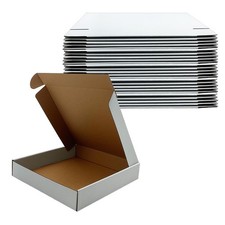 11x11x2 Inches Shipping Boxes Set of 25,White Corrugated Mailing Cardboard Box