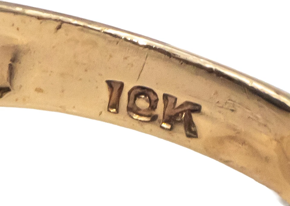 Anillo camafeo vintage de hematita tallada en joyería de oro amarillo de 10k talla 9 Foto 4 de 4