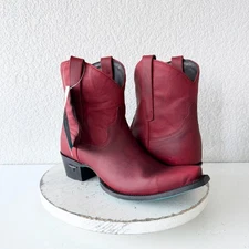 Lane EMMA JANE Womens Cowboy Bootie 9 Red Leather Western Cowgirl Short Boots