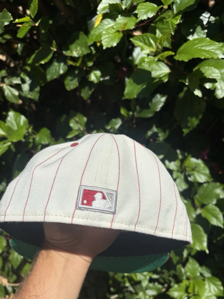 Philadelphia Phillies 1980 Serie Mundial Ajustada New Era Gorra a Rayas Talla 7 Foto 4 de 4