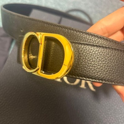 Dior CD icon reversible leather black navy made in Italy belt | eBay